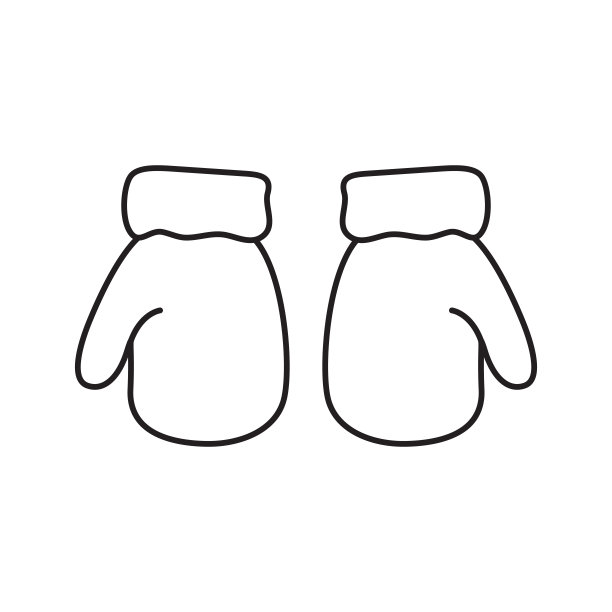 连指手套图标。一套手套图标。冬季连指手套的黑色图标图片下载