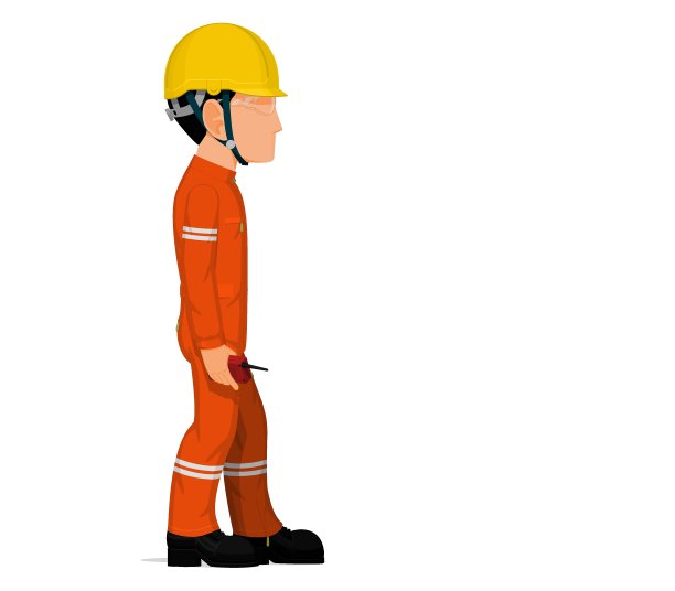 一位产业工人正拿着对讲机图片下载