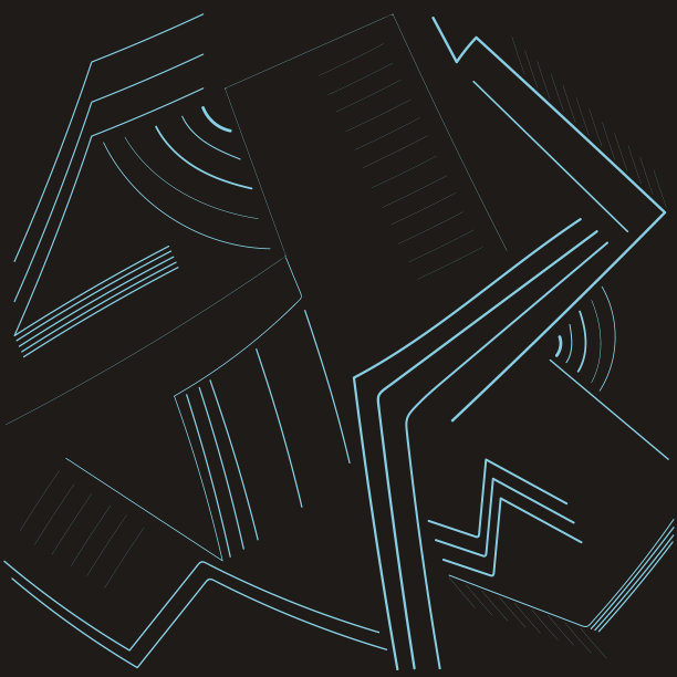 抽象线性几何图片，蓝黑色，作背景，明信片。图片下载