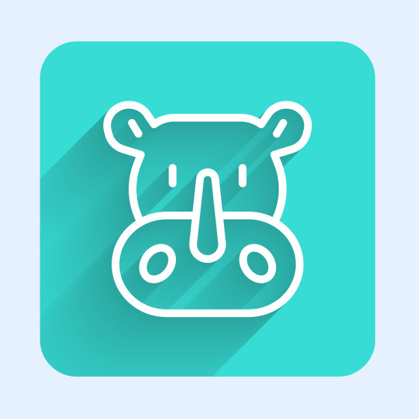 白线犀牛icon孤立与长图片下载