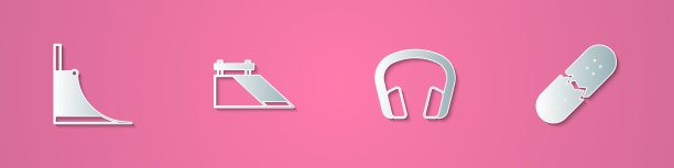 Set paper cut skate park耳机和broken图片下载