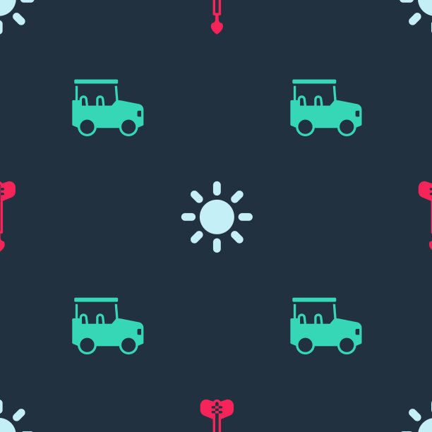 集箭太阳和游猎车的无缝模式图片下载