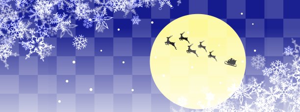 蓝色圣诞旗帜背景与雪和圣诞老人图片下载