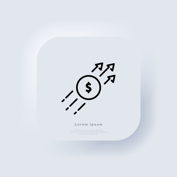 美元汇率增长线性图标图片下载