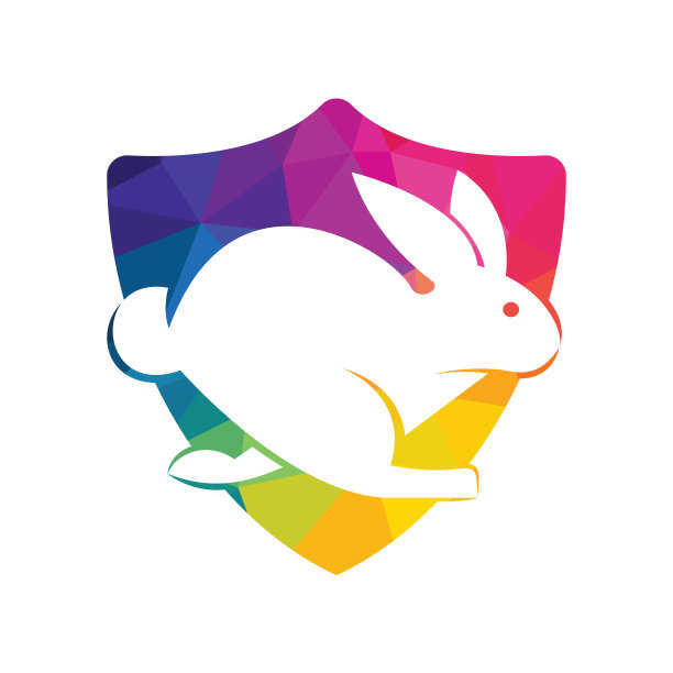 兔子跑矢量标志设计。图片下载
