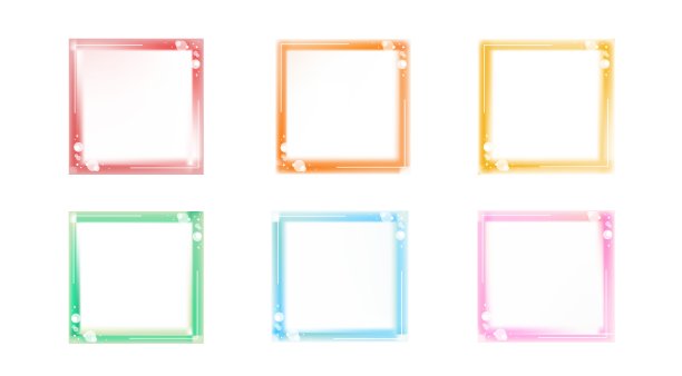 套彩色幻想发光模糊框架模板复制空间，气泡或闪光，玻璃效果图片下载