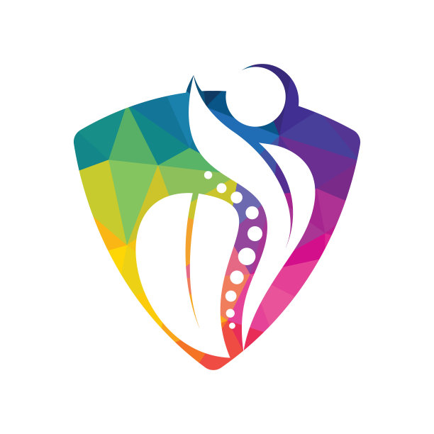 捏脊标志设计矢量插图。脊椎保健的标志。骨，矫形，捏脊健康中心。图片下载