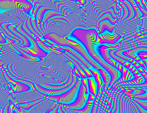 迷幻彩虹背景故障LSD彩色壁纸。60年代抽象催眠错觉。嬉皮复古的质感。幻觉图片下载