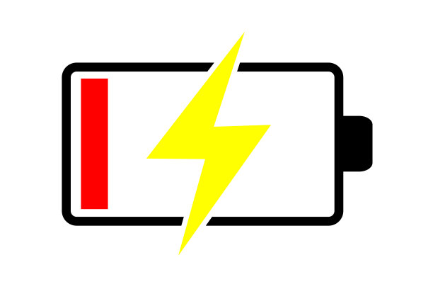 白色背景上的充电电池图标。图片下载