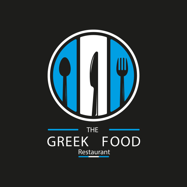 希腊餐饮店标志希腊国旗的象征图片下载