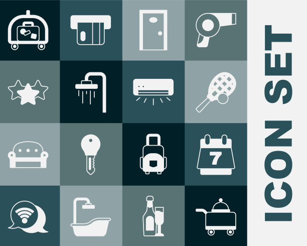 套满餐盘的酒店预订图片下载