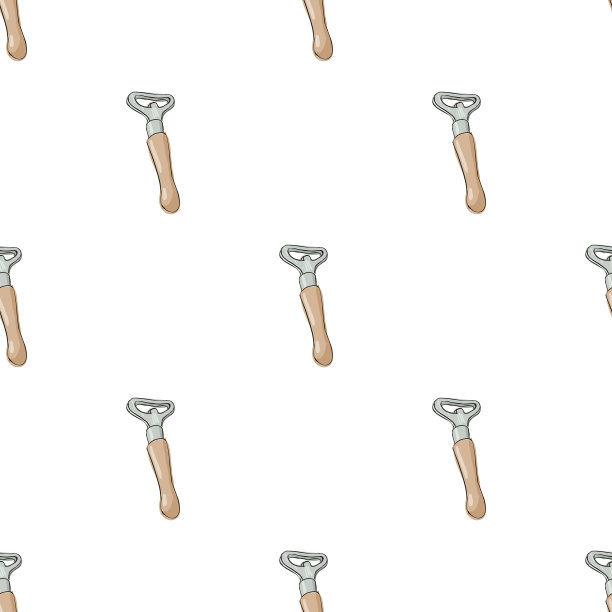 啤酒开瓶器图案无缝图片下载