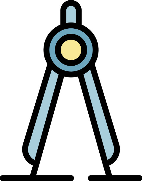 学校指南针图标颜色轮廓图片下载