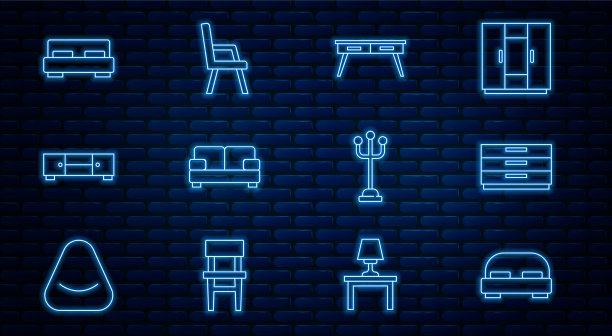 设线大床抽屉柜办公桌图片下载