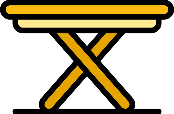 折叠桌图标颜色轮廓图片下载