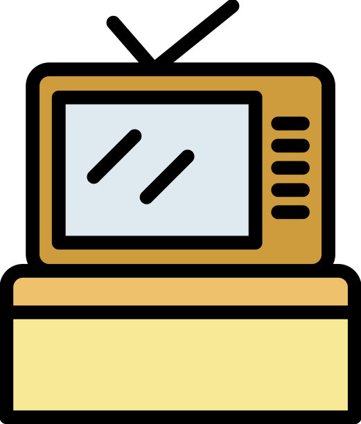 烹饪节目电视图标颜色大纲图片下载