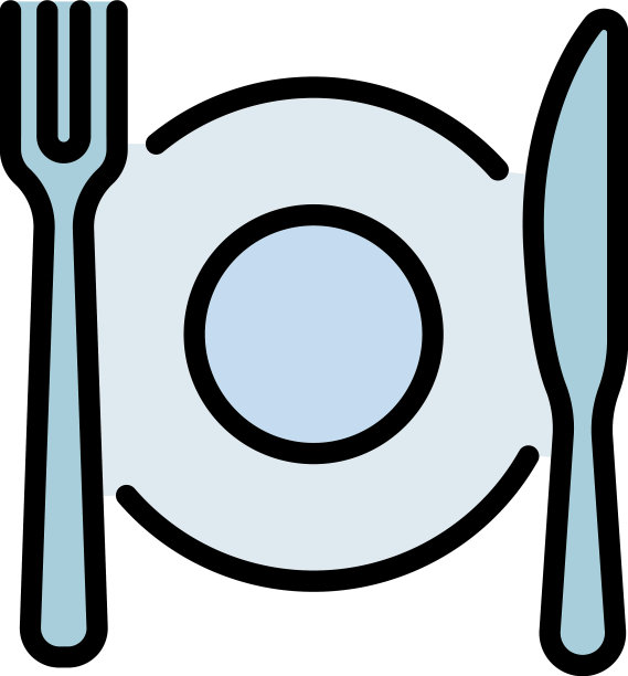 盘叉刀图标颜色轮廓图片下载