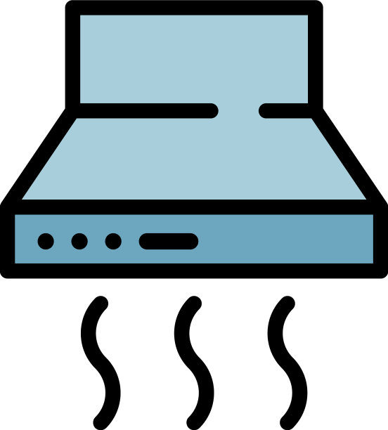 烹饪风冷图标颜色轮廓图片下载