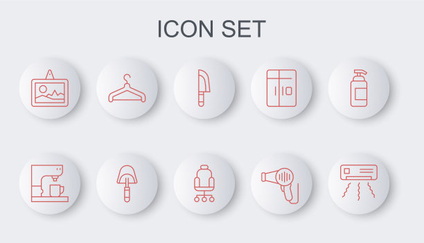 设置空调咖啡机刀线图片下载