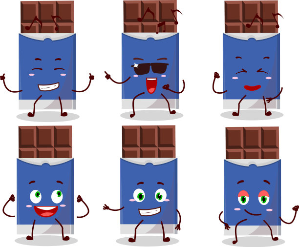 巧克力棒舞者卡通形象图片下载