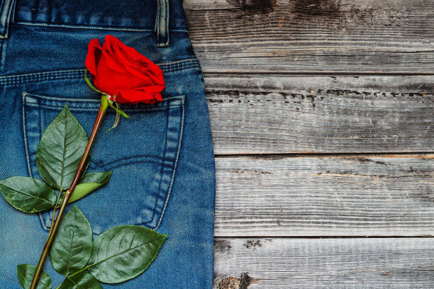 花平躺在衣服上图片下载