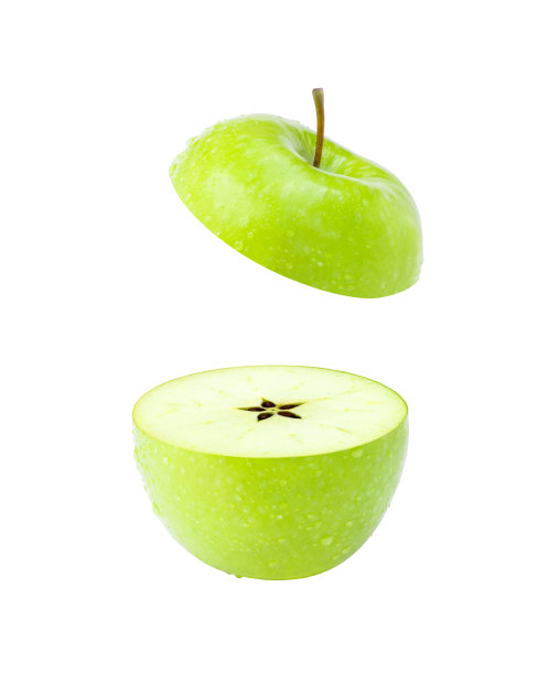 绿苹果孤立在白色的背景。图片下载