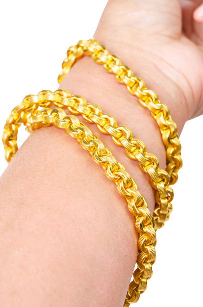 手金手镯孤立在白色背景，保存剪辑路径。图片下载