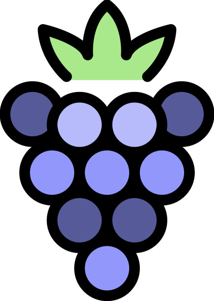 美味的浆果图标颜色轮廓图片下载