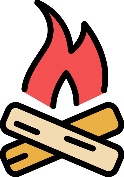 篝火图标颜色轮廓图片下载