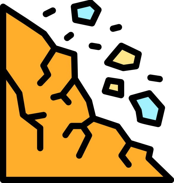 大岩崩图标颜色轮廓图片下载