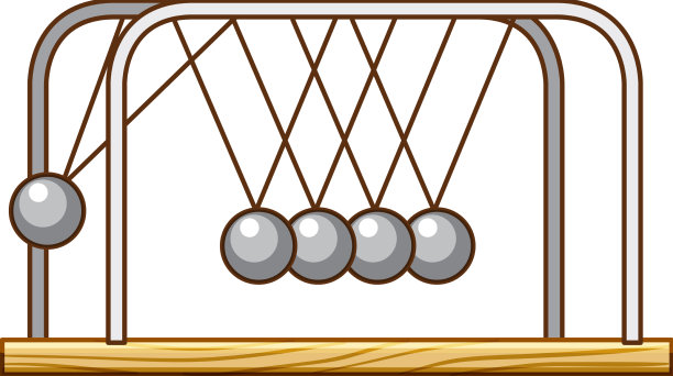 牛顿摆在白色背景上图片下载