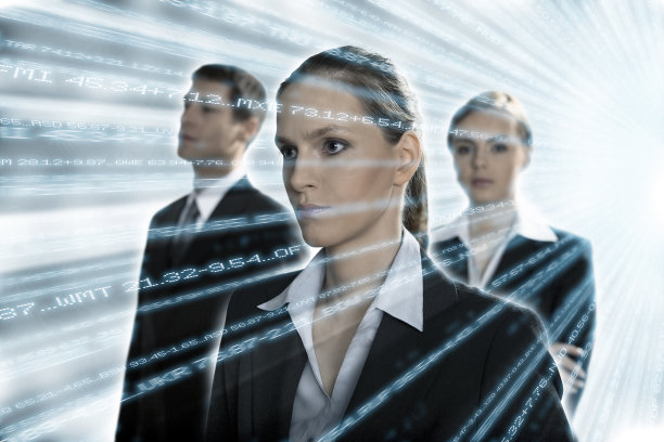 有数据光束的商业人士，cgi图片下载