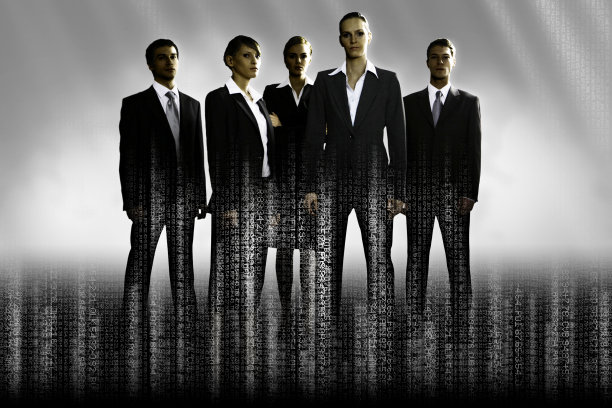 有数据光束的商业人士，cgi图片下载