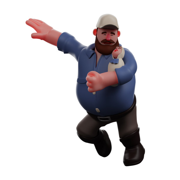 3D超级爸爸抱着宝宝的照片，表情很开心图片下载