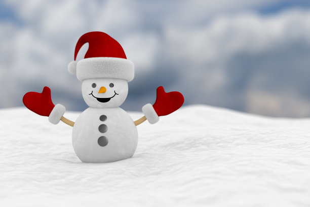 雪堆雪人。三维演示图片下载