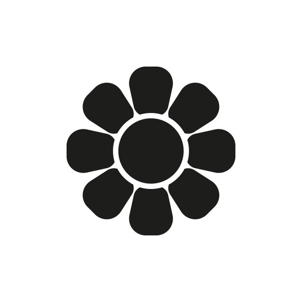 花朵图标。黑色的轮廓。白色背景上的孤立物体。隔离。图片下载