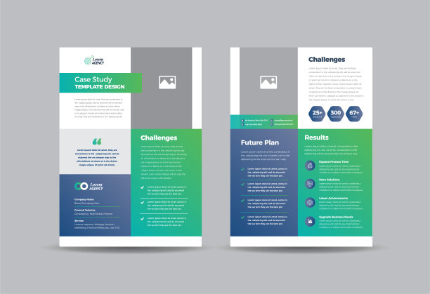 商业案例研究或营销表和传单设计图片下载