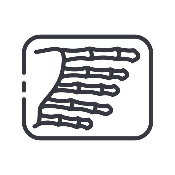 x射线程序的线图标。唯一的标志。医疗孤立的象征图片下载