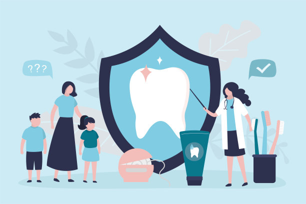 女牙医向带孩子的母亲讲解如何保持口腔卫生。各种牙科工具。专家展示如何清洁牙齿。HealthN儿科牙科。图片下载