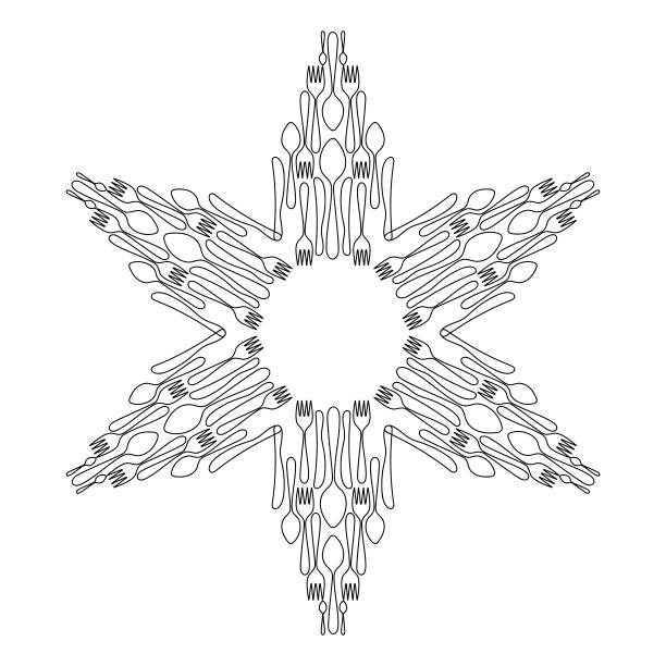 圣诞菜单设计。雪花，白色背景上的星星矢量插图。文本复制空间图片下载