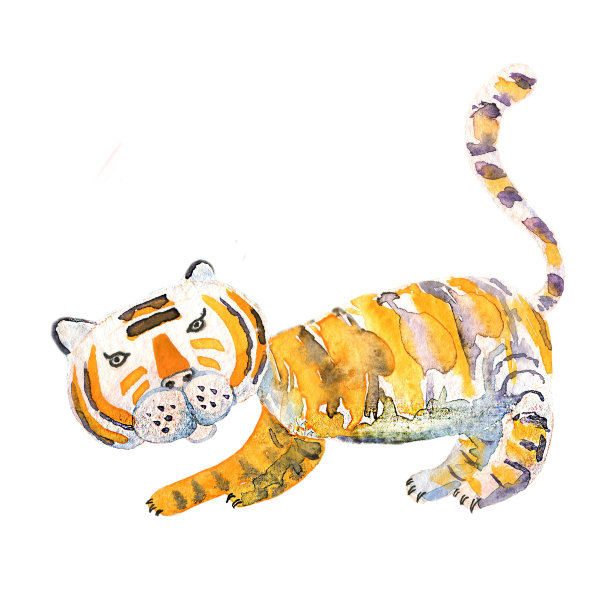 水彩老虎图片下载