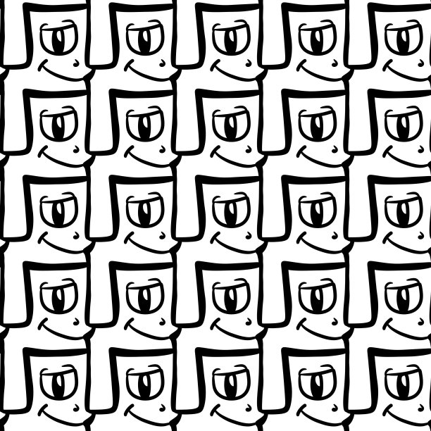 无缝图案可爱的卡通背景图片下载