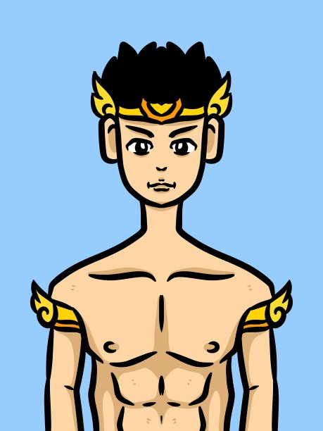 蓝色背景上可爱的卡通人物图片下载