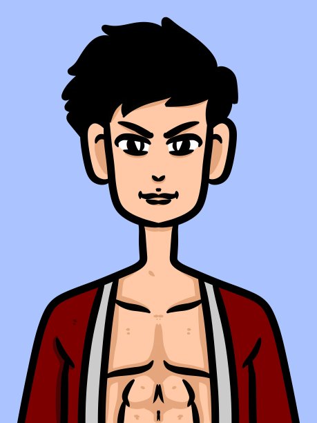 蓝色背景上可爱的卡通人物图片下载