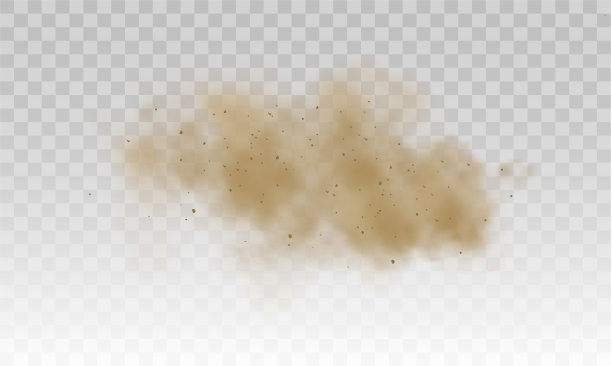 棕尘云或干沙随阵风飞扬，沙暴。尘云。棕色的烟。现实的散射轨迹图片下载