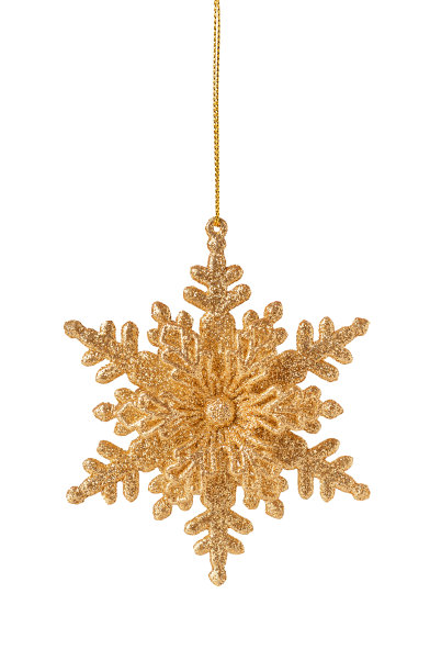 金色圣诞雪花图片下载