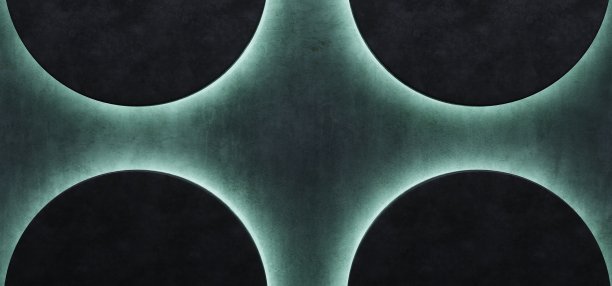 空高细节混凝土垃圾状房间与光条纹和反射。3d渲染图片下载