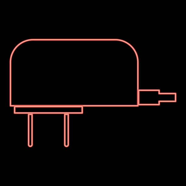 霓虹灯充电器图标黑色圆圈红色图片下载