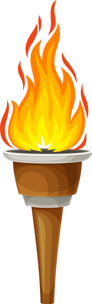 点燃时顶部火焰明亮的火炬图片下载