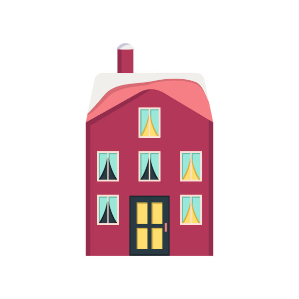 明亮的装饰冬天的房子在雪图片下载